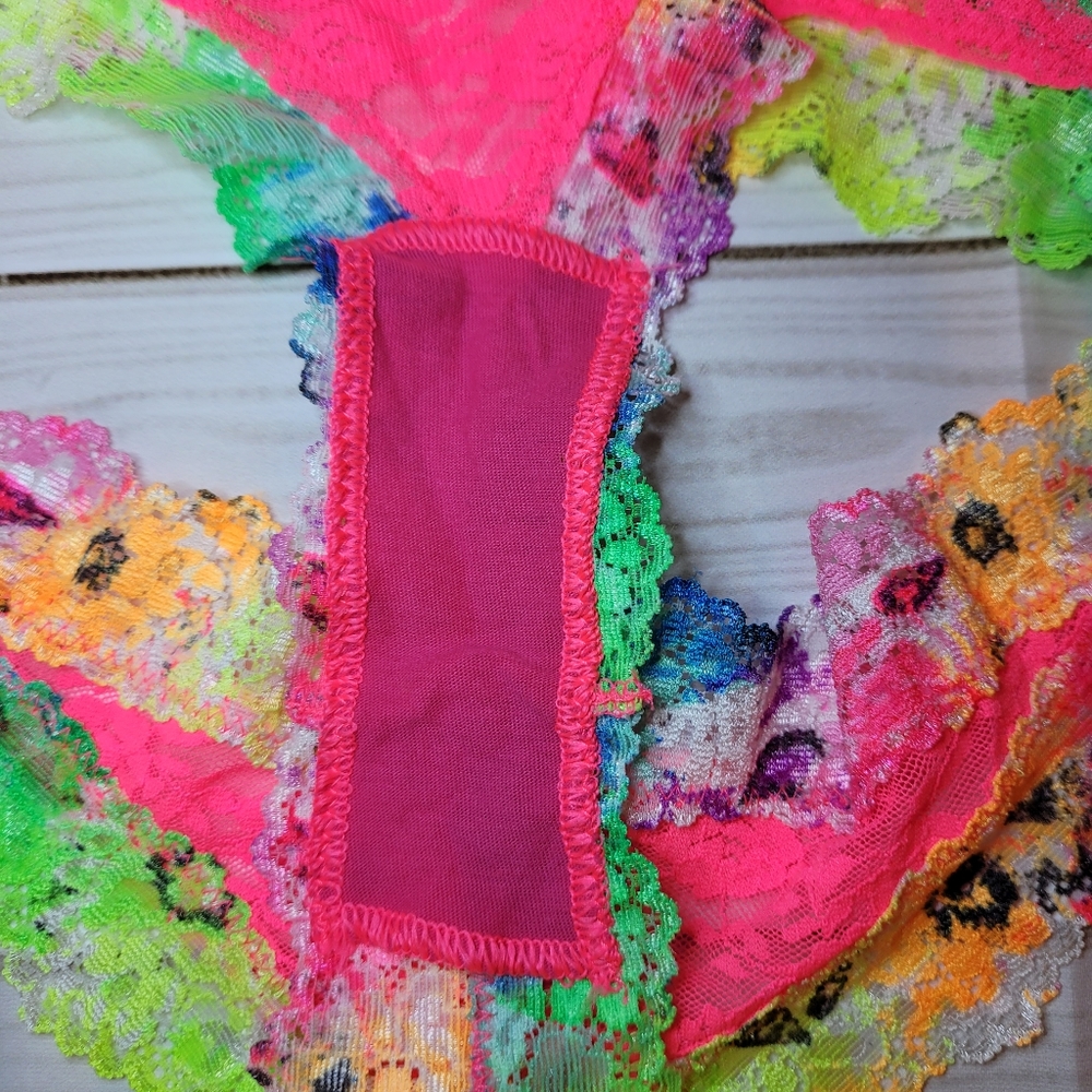 Victoria’s Secret PINK Watercolor Tie Dye Bralette / Matching Cheeky - Picture 5 of 6